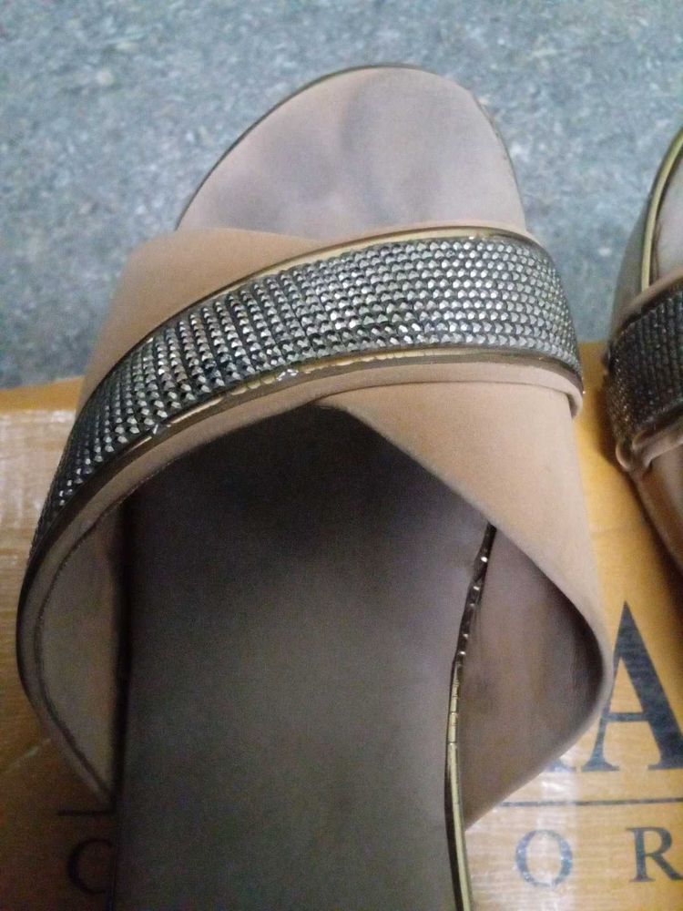 Sparkling Embellished Flat Sandals