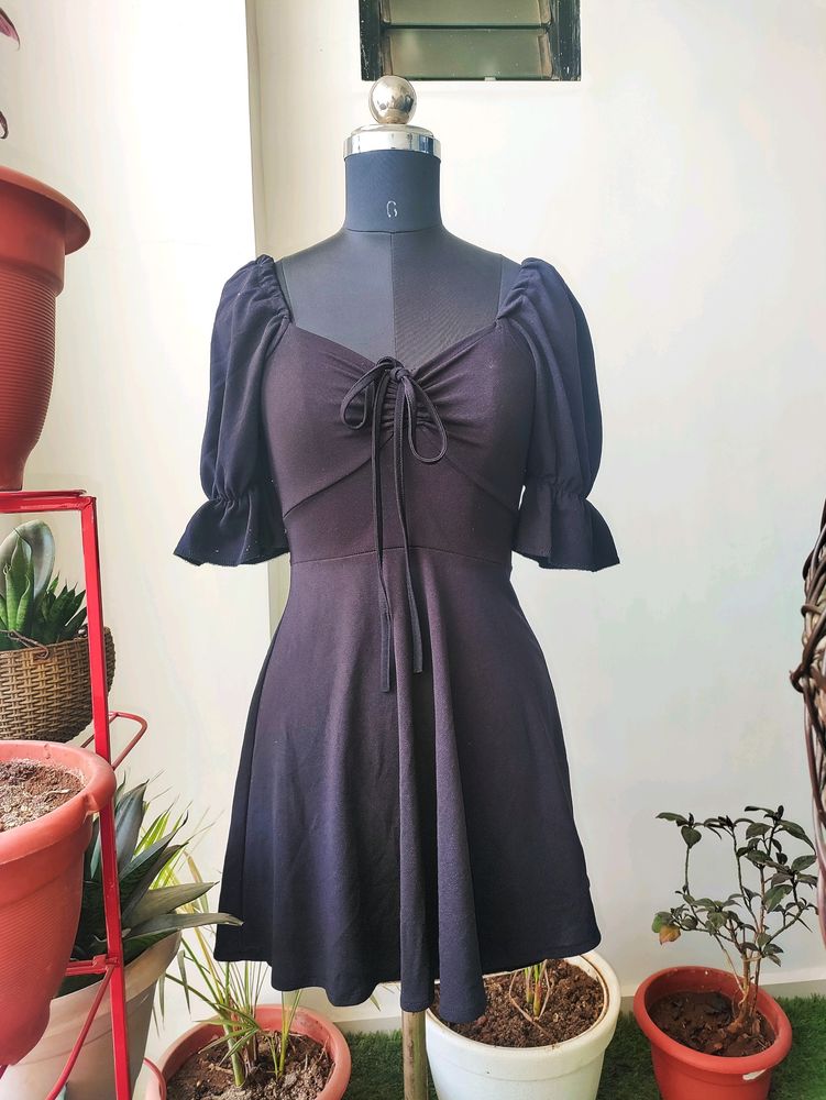 Black Puff Sleeve Dress