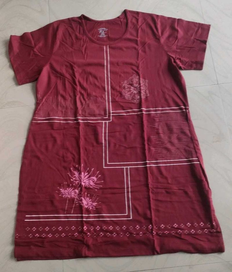 Maroon T-Shirt Dress