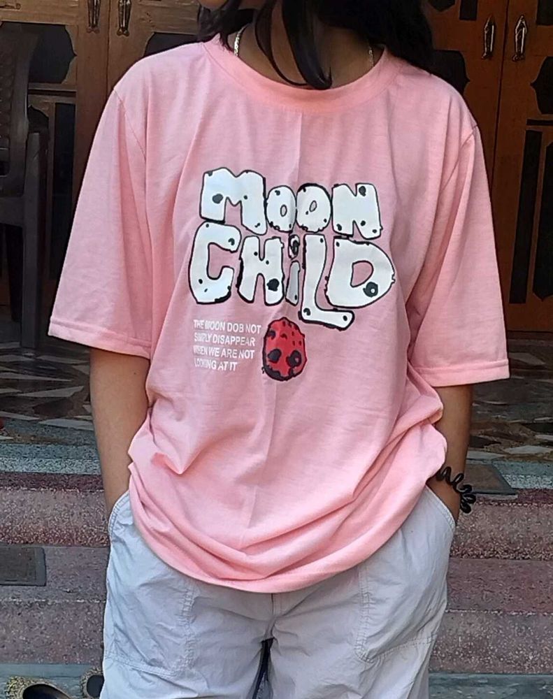 Moon Child Graphic Tee - Pink