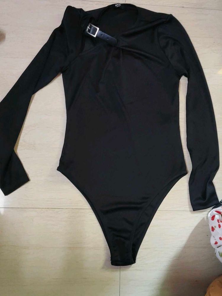 Chic Black Long Sleeve Bodysuit