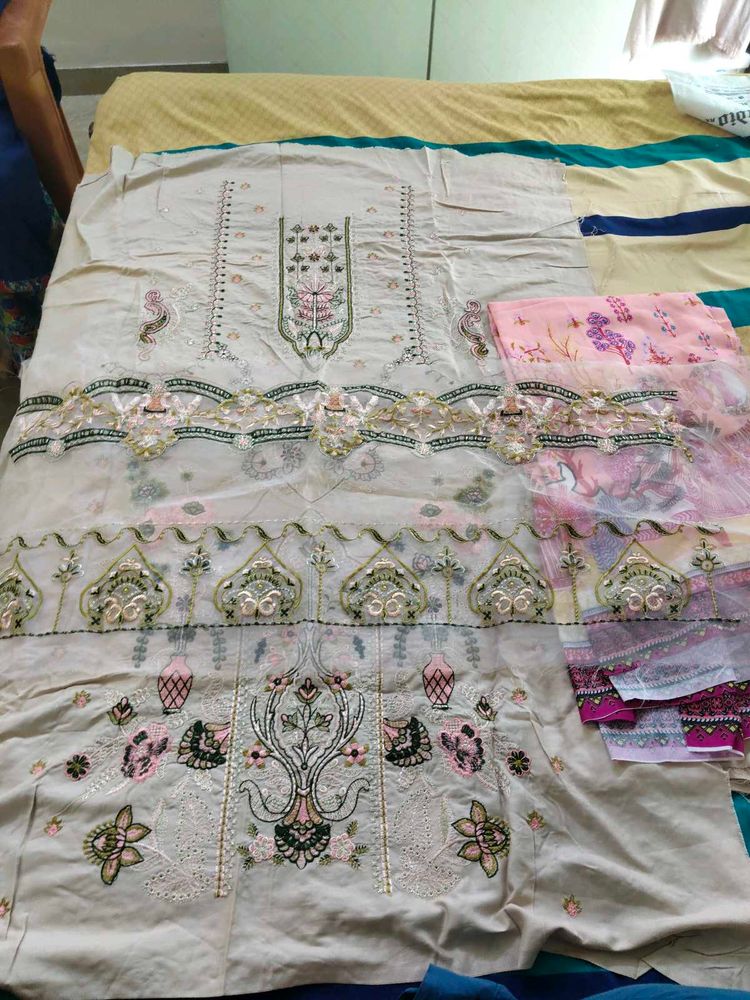 Embroidered Salwar Kameez Fabric
