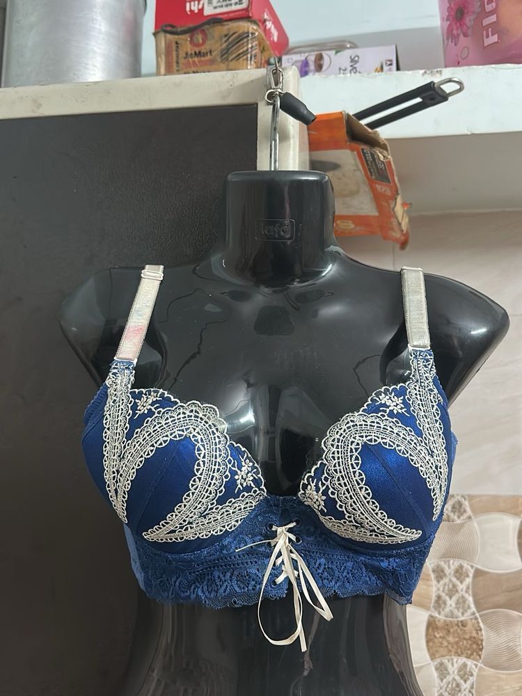 Elegant Blue Lace Bra 2 Br