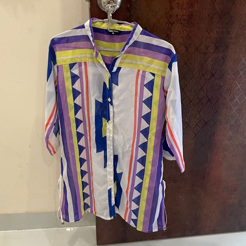Vibrant Geometric Print Kurta Top