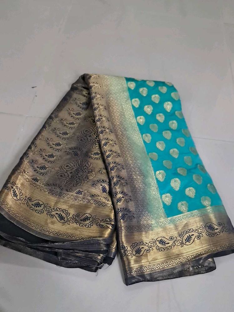 Elegant Teal Silk Saree