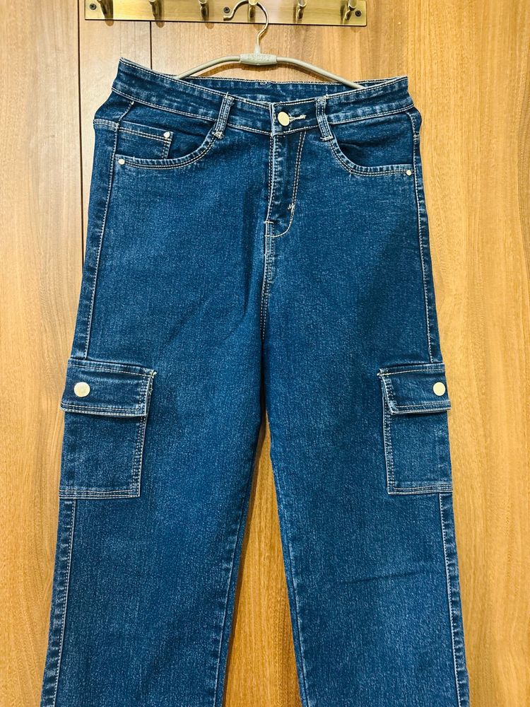blue cargo jeans