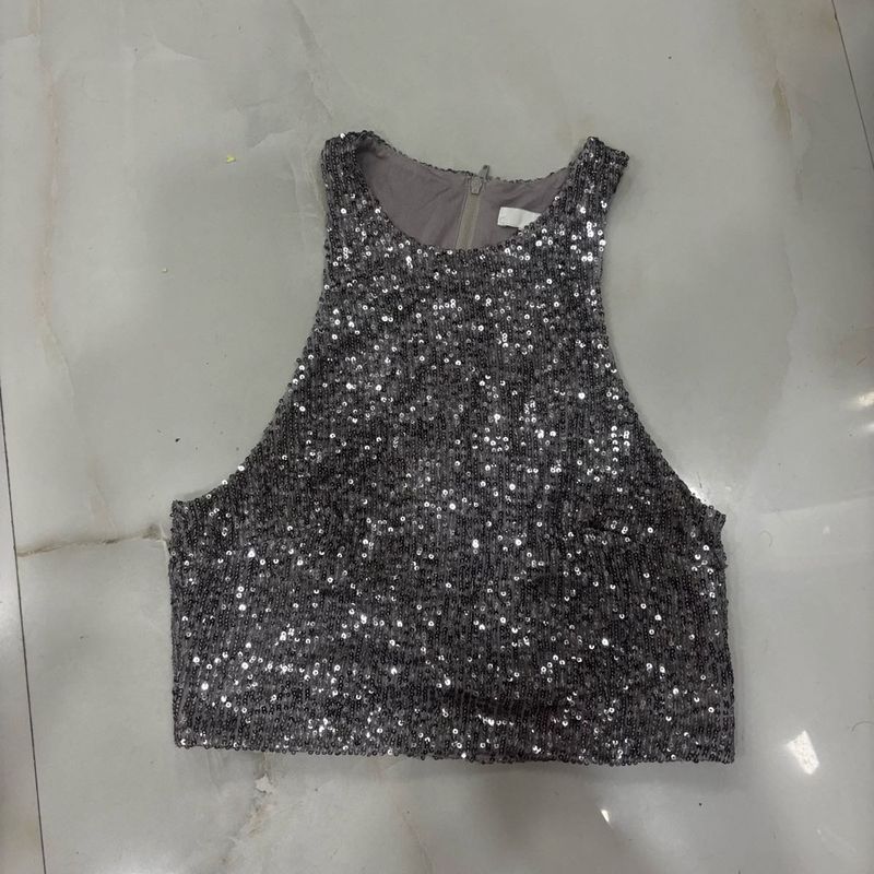 H&amp;MSparkly Sequin Halter Neck Top