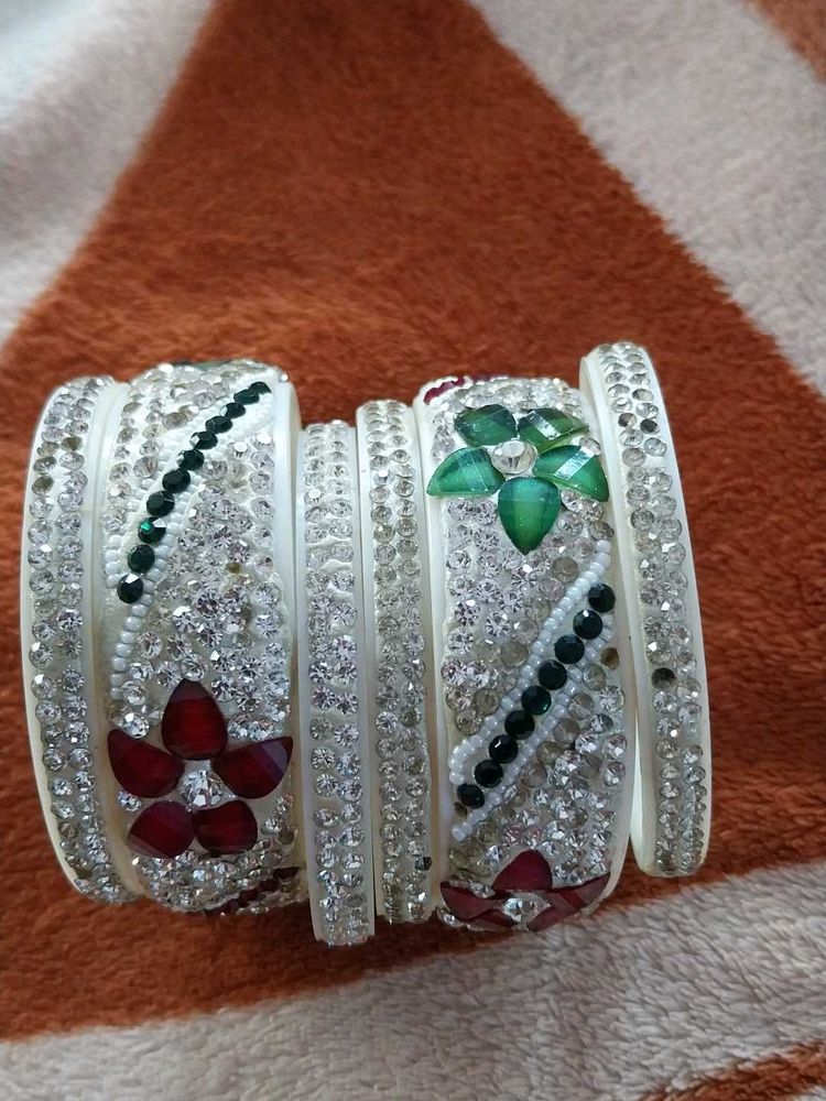 Exquisite Beaded &amp; Rhinestone Bangles Set