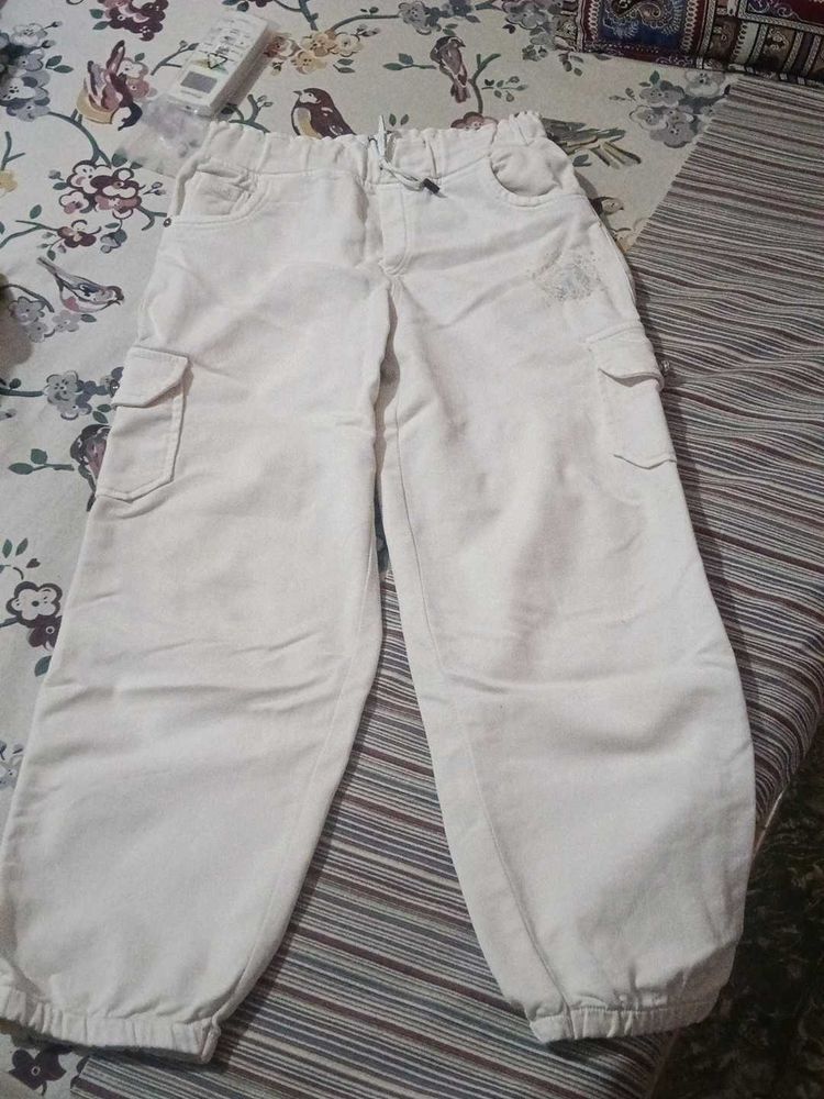 Cream Cargo Pants