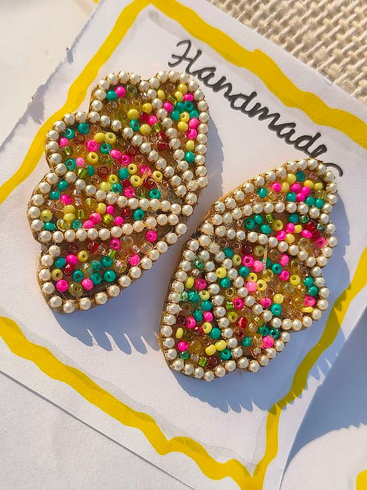Beaded Butterfly Handmade Earrings