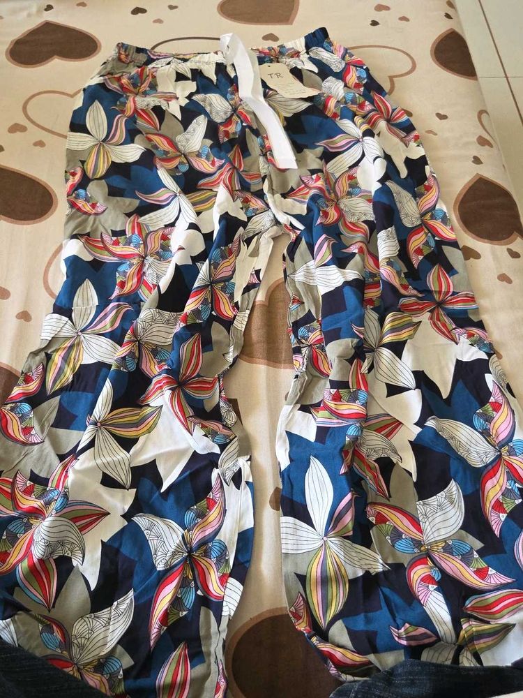 Vibrant Floral Print Palazzo Pants