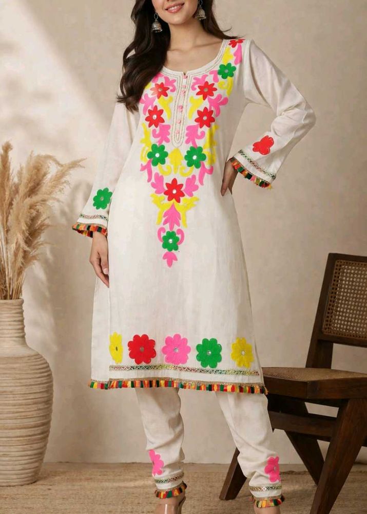 Colourfull Embroidery Kurta Set