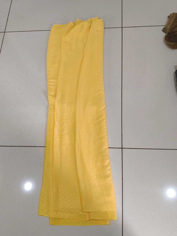 Yellow Smooth Material Idel For Saree