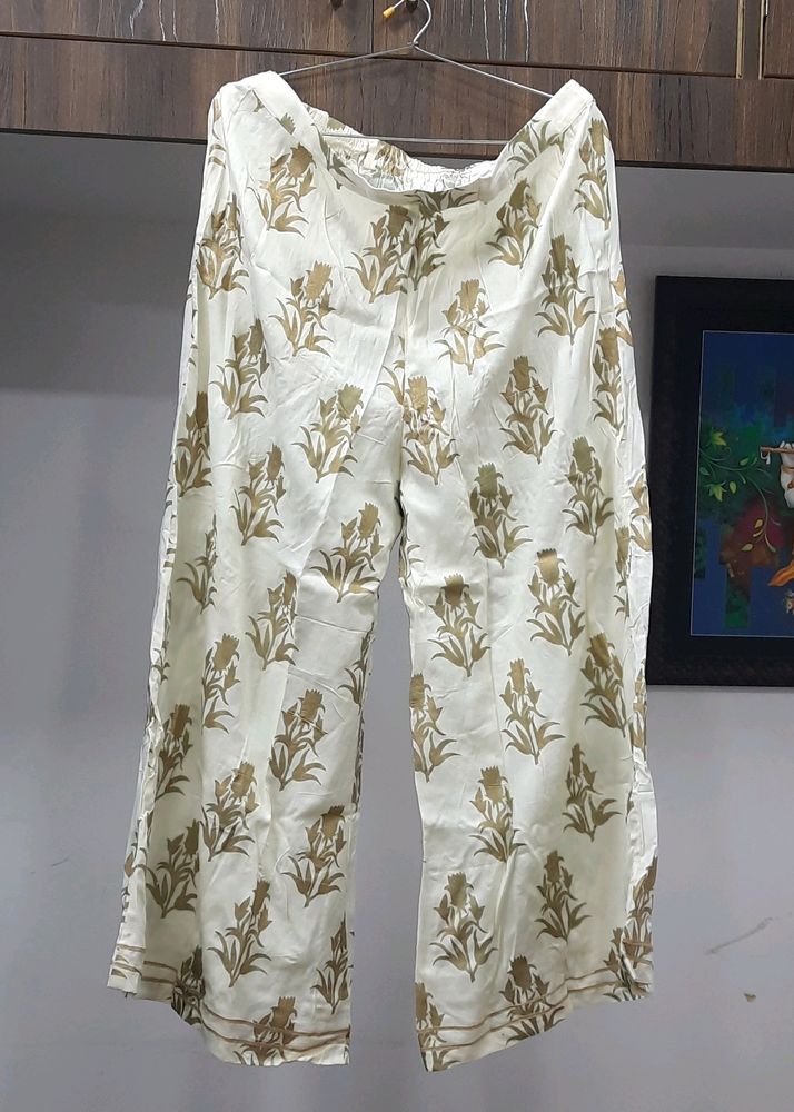 New Cream Printed Palazzo