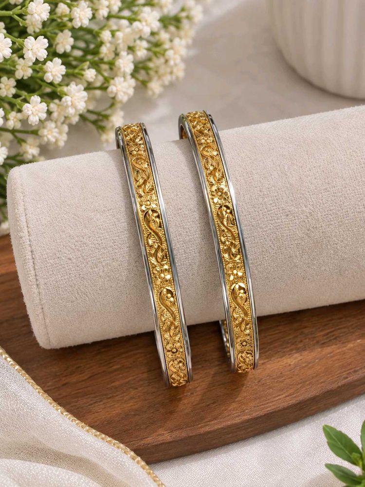 Ornate Gold &amp; Silver Bangles