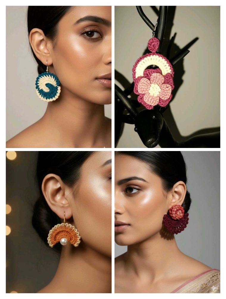 Handmade Crochet Earings (any 3 earing)