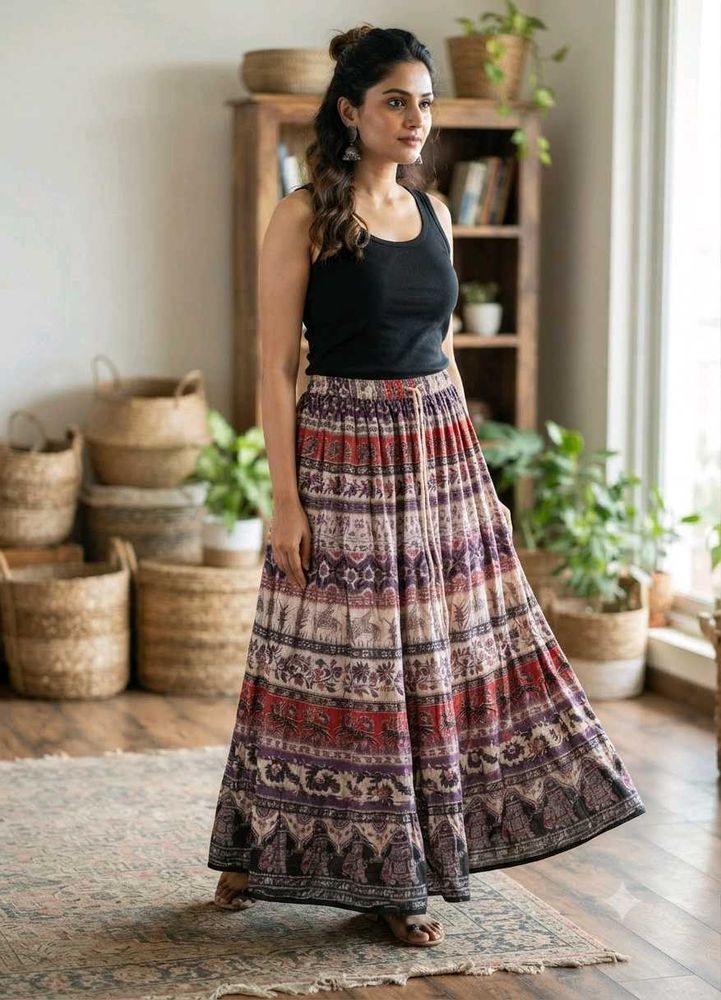 Bohemian Print Maxi Skirt