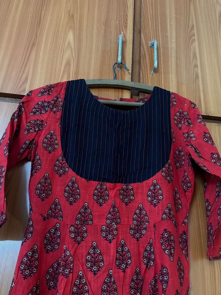 Beautiful Red Printed Kurta