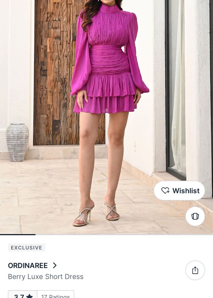 Stunning Fuchsia Ruched Mini Dress
