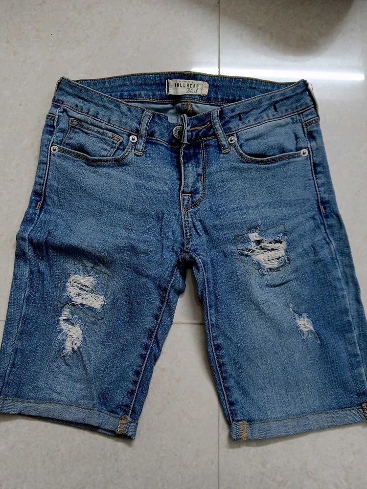 Denim Distressed Shorts