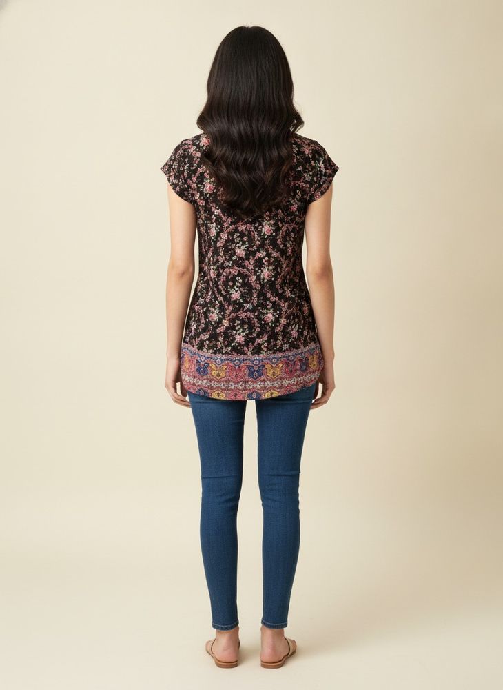 Floral Print Top bust is 18 inches