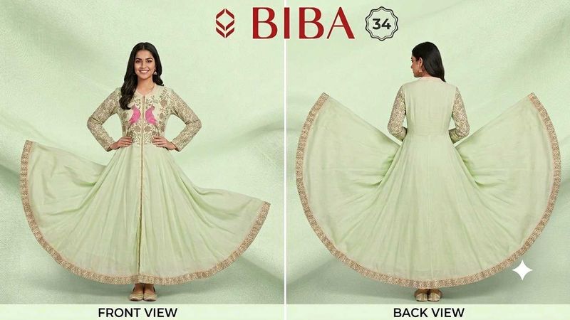 BIBA Brand Unused Light Green Anarkali Kurti