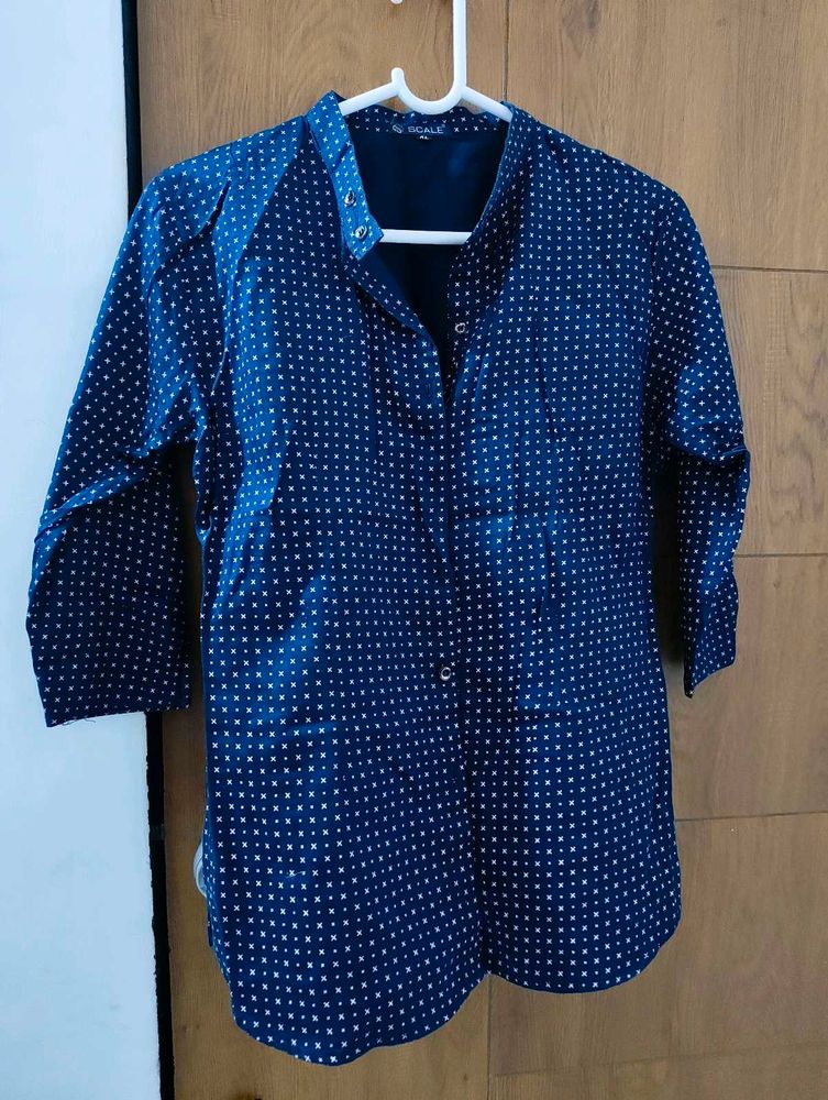 Stylish Blue Printed Shirt