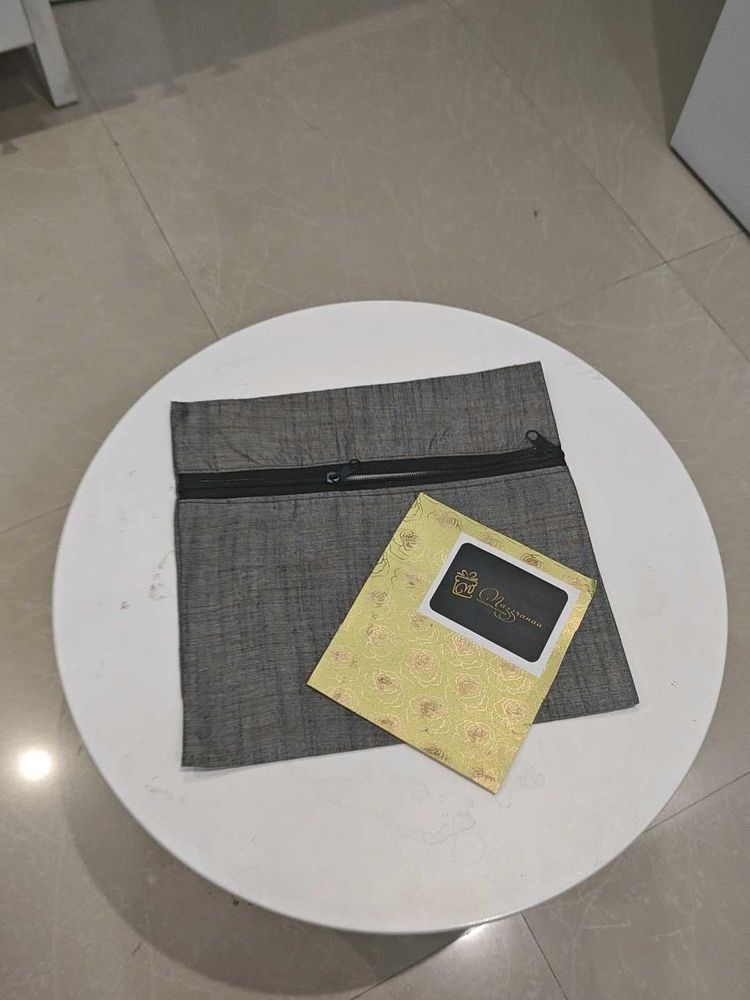 Grey Pouch with Yellow Card