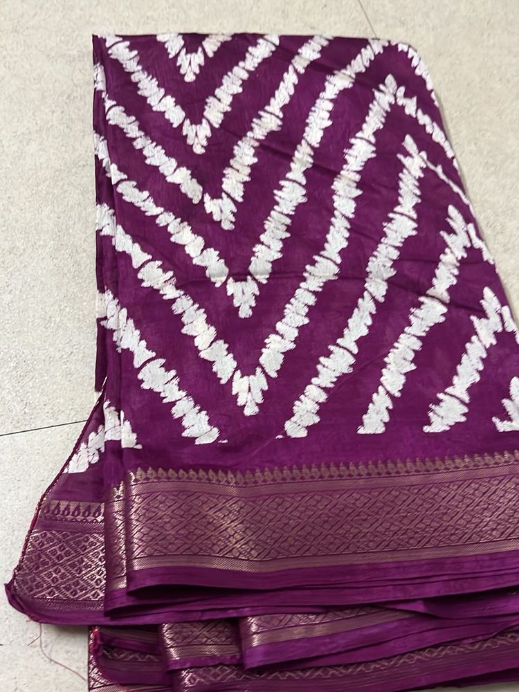 Purple Bandhani Saree