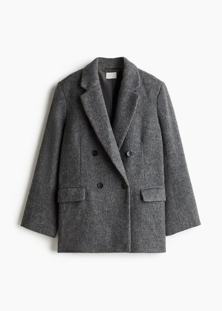 Grey Melange Overcoat