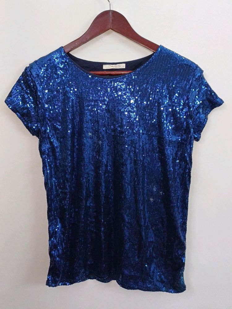 🔴BLUE SEQUENCE TOP FOR WOMEN
