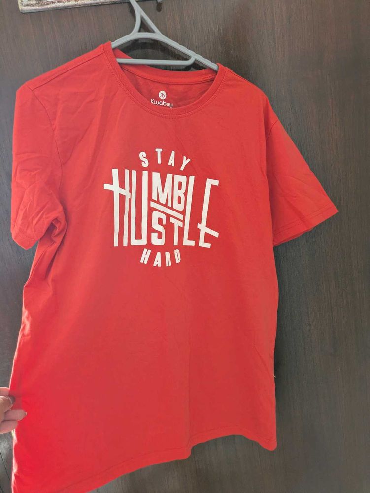 Orange"Stay Humble Hustle Hard" T-Shirt