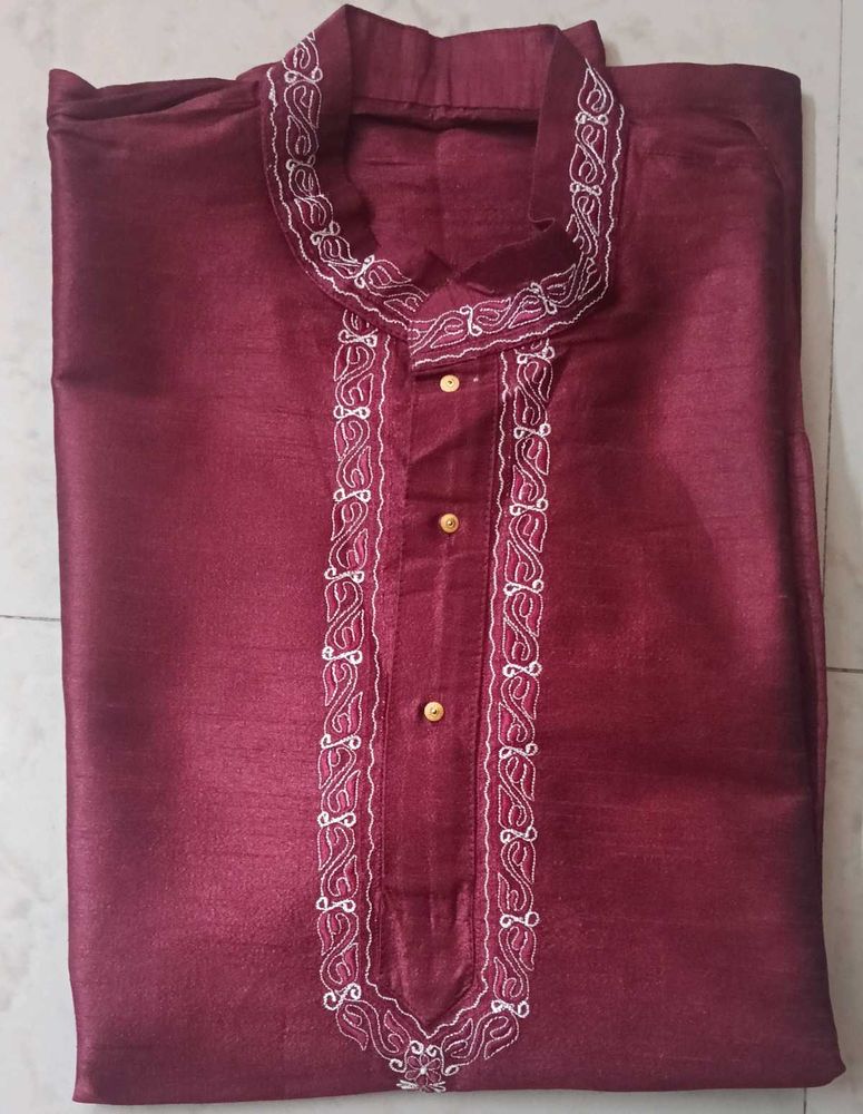 Men's Maroon Kurta