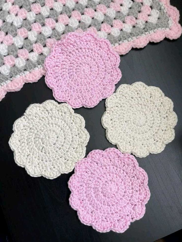Handmade Crochet Coasters Set