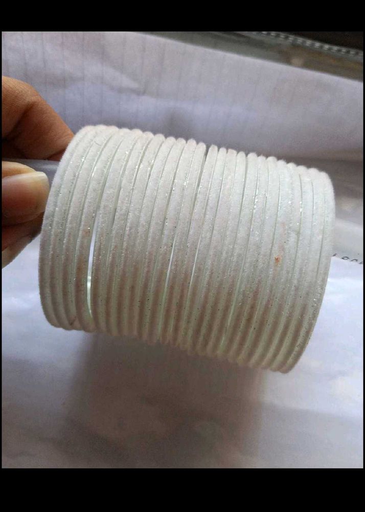 Sparkling White Bangles