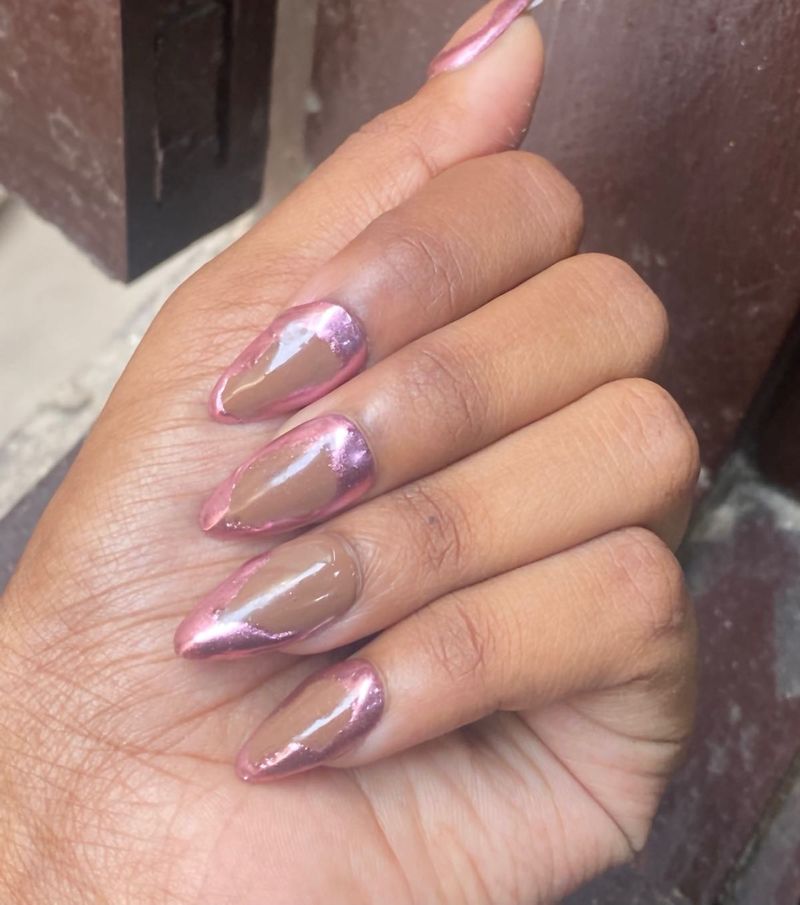 Chrome Almond Shaped Nails