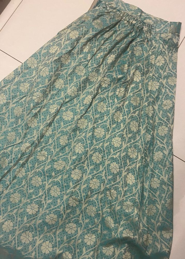 gorgeous teal brocade lehenga