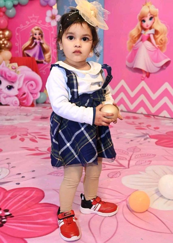 Tartan Pinafore Dress with hair accessories