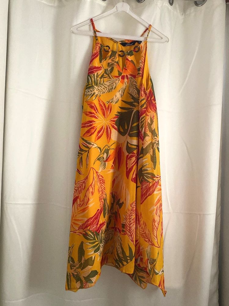 Tropical Print Dress Sleeveless