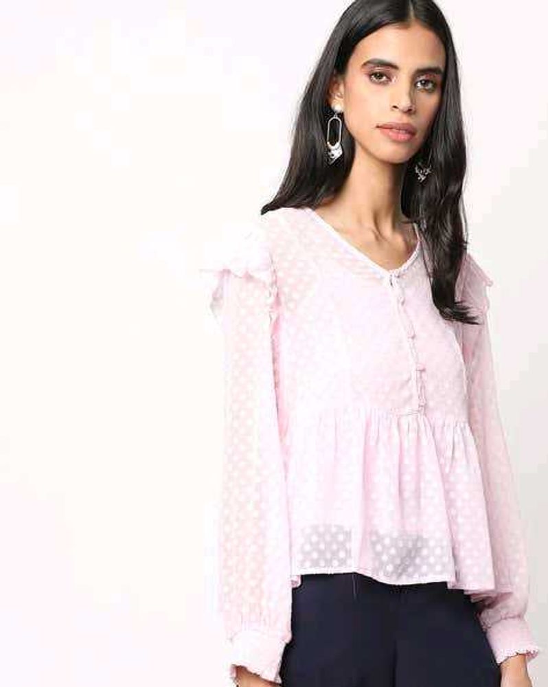 Textured Peplum top with Inner