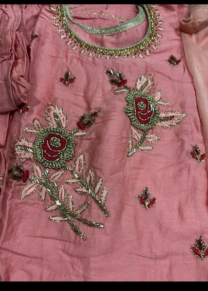 Embroidered Pink Kurta
