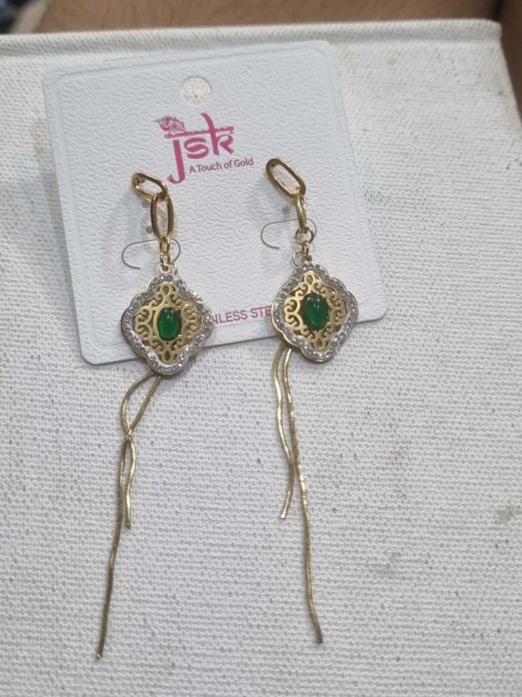 Anti tarnish Elegant Gold &amp; Emeral