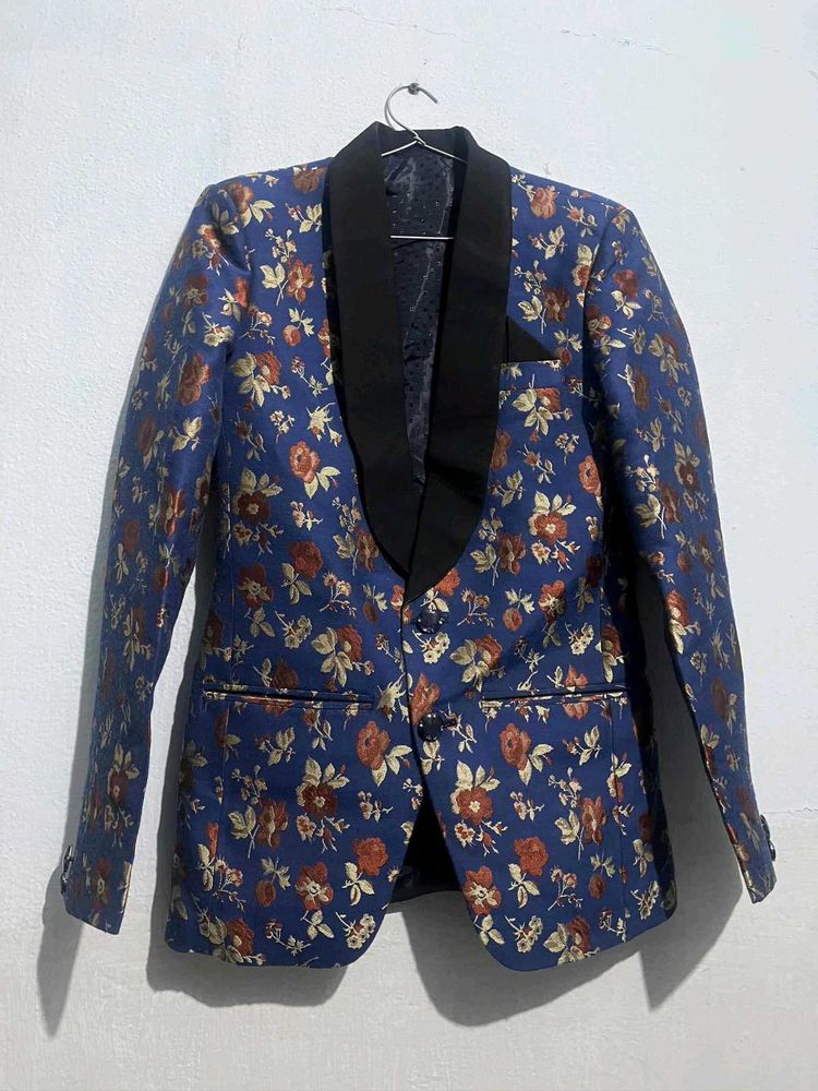 Men's Blue Floral Blazer