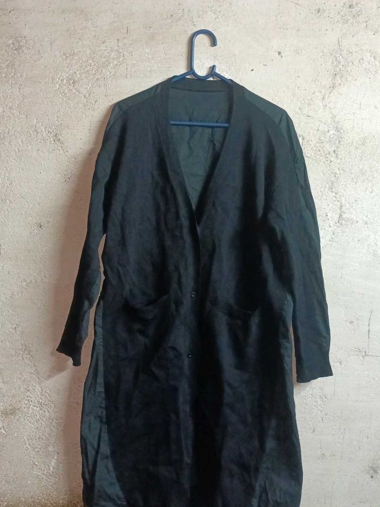 Trendy Chic Long Black Cardigan