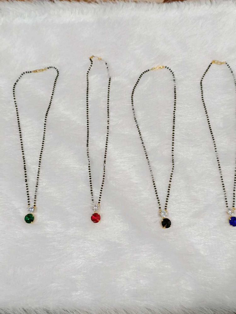 Colorful Stone Mangalsutra Necklace Set