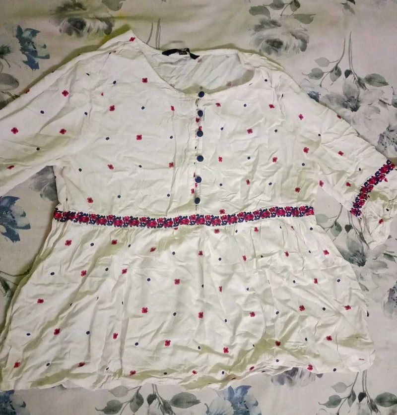 Boho Embroidered Peasant Blouse
