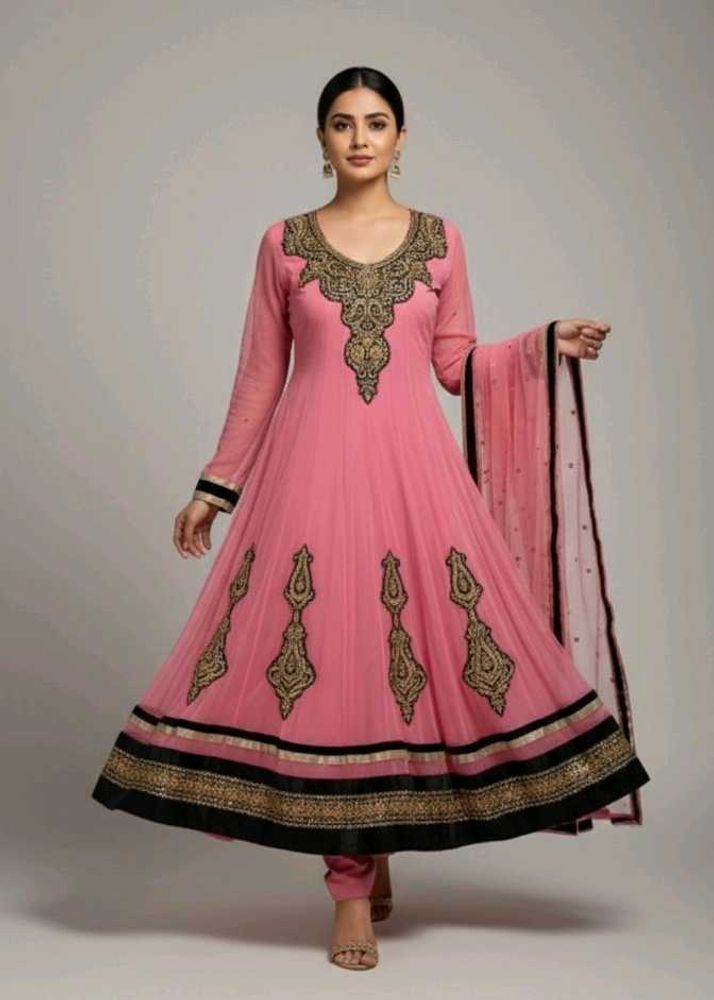 Elegant Pink Anarkali Suit ( fixed price)