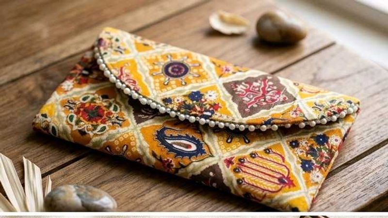 Boho Clutch with small beads.