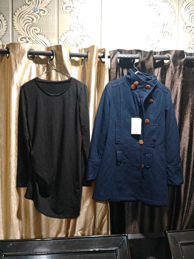 Stylish winter navy blue 🔵 coat and dress free