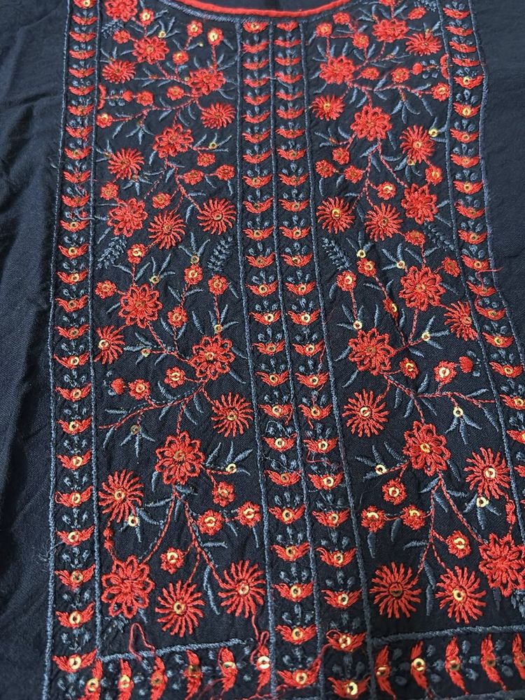 Blue Embroidered Kurta